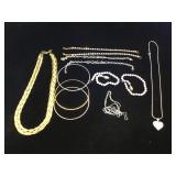 Assortment of fashion jewelry, necklaces, &
