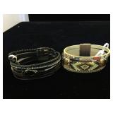 2- leather gemstone &  embellished Kalifano