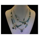3- Southwest style necklaces, eagle, heart &