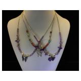 3- Southwest style necklaces,  utterflys & heart