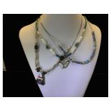 3- Southwest style necklaces, butterfly pendants