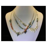 3-Southwest style necklaces, w/ heart & ge