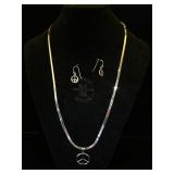 Sterling Peace sign  necklace w/ matching