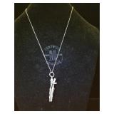 Sterling erotic embracing couple necklace , 18