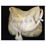 Cole Haan tan leather Village Grommet Boho Bag