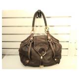 Cole Haan Choco brown leather ring flap shoulder