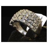 Sterling & Cubic Zirconia ring, size 10