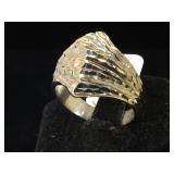Sterling  lazor cut ring, size 10