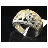 Sterling flower ring, size 10