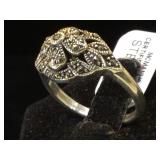 Sterling Marcasite ring, size 9