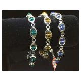 3- Stainless steel & glass bead bracelets by