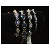 4- Stainless steel & glass bead bracelets by