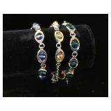 3- Stainless steel & glass bead bracelets by