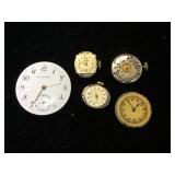 Assortment of watch faces & parts, wells &
