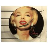 Glass Marilyn Monroe wall clock by Bernard of
