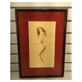 Vintage Alcaraz original nude woman painting on