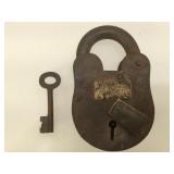 Antique lock with key - Property of Pony Express