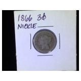 1866 3 cent Nickle