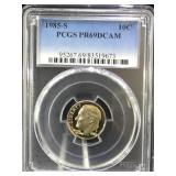 1985-S. PCGS PR69 DCAM Roosevelt Dime