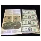 Uncut sheet of 4- 1976 $2 FRN