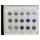 Plaque of 15- US Proof Roosevelt Dimes