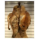 Taxidermy fox pelt made into collar - made by