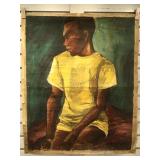 Painting on rolled canvas signed Alberta Krebbs