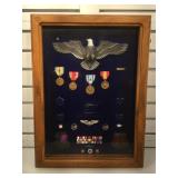 Shadowboxed collection of Air Force military