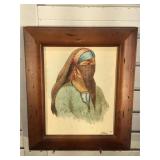 Antique framed watercolor on paper - signed