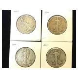 4- Liberty Walking Half Dollars, 2-1944