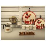 Pair of ceramic black Americana wall hangings and