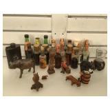 Lot of vintage mini liquor bottles and more -