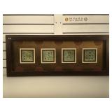 Shadowboxed set of Jade carvings - Fortune,