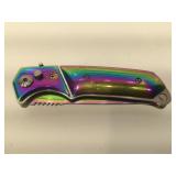 New 440 Stainless iridescent switchblade - 3.25