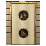 Pair of original Italian paintings on paper -