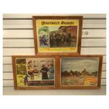 3 framed vintage motion picture lobby cards,