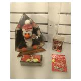 Coca-cola playing cards, patch & plush in display