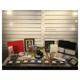 Home goods, picture frames, door alarm, portfolio