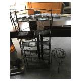 4 foot tall metal folding shelf and small metal