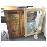 Large lacquered Grecian print on wood, composite