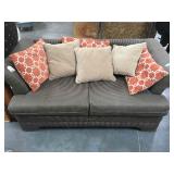 Striped 2 cushion sofa