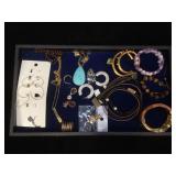 Costume jewelry including tigereye bracelet,