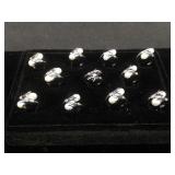 11 genuine pearl rings, all size 5 - 5 1/2