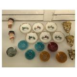 12 ring plates, 2 beef eater gin spouts, glass