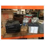 Lot of assorted household items - fans, stereos,