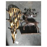 Metal hanging candle holder and metal deer candle