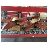 Pair of ceiling fans with lights - wood leaf