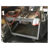 Metal medium size rolling shop cart - contents