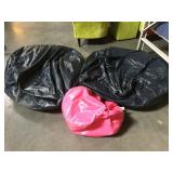 3 bean bag chairs - 2 large and 1 small