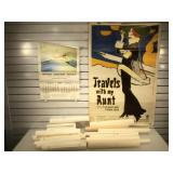Vintage posters, some adverts, some calendar